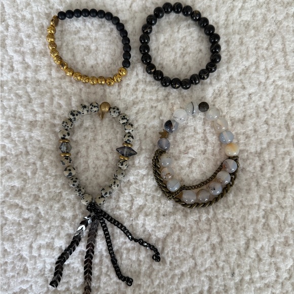 james & jean Accessories - James + Jean Black and Gold Beaded Bracelet Set